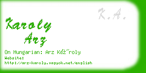 karoly arz business card